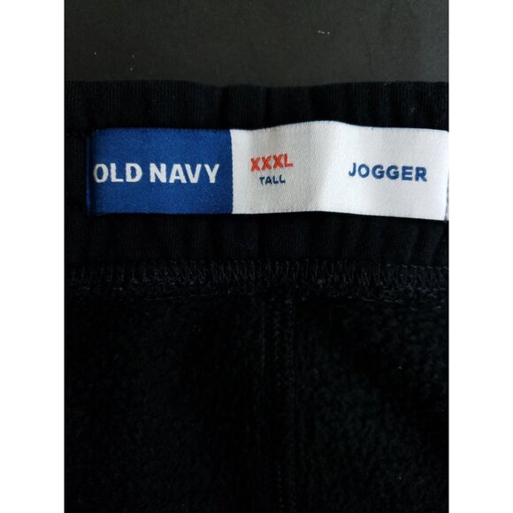 Old Navy Mens XXXL Tall Black Fleece Joggers With Drawstring Waist & Pockets - Picture 7 of 9